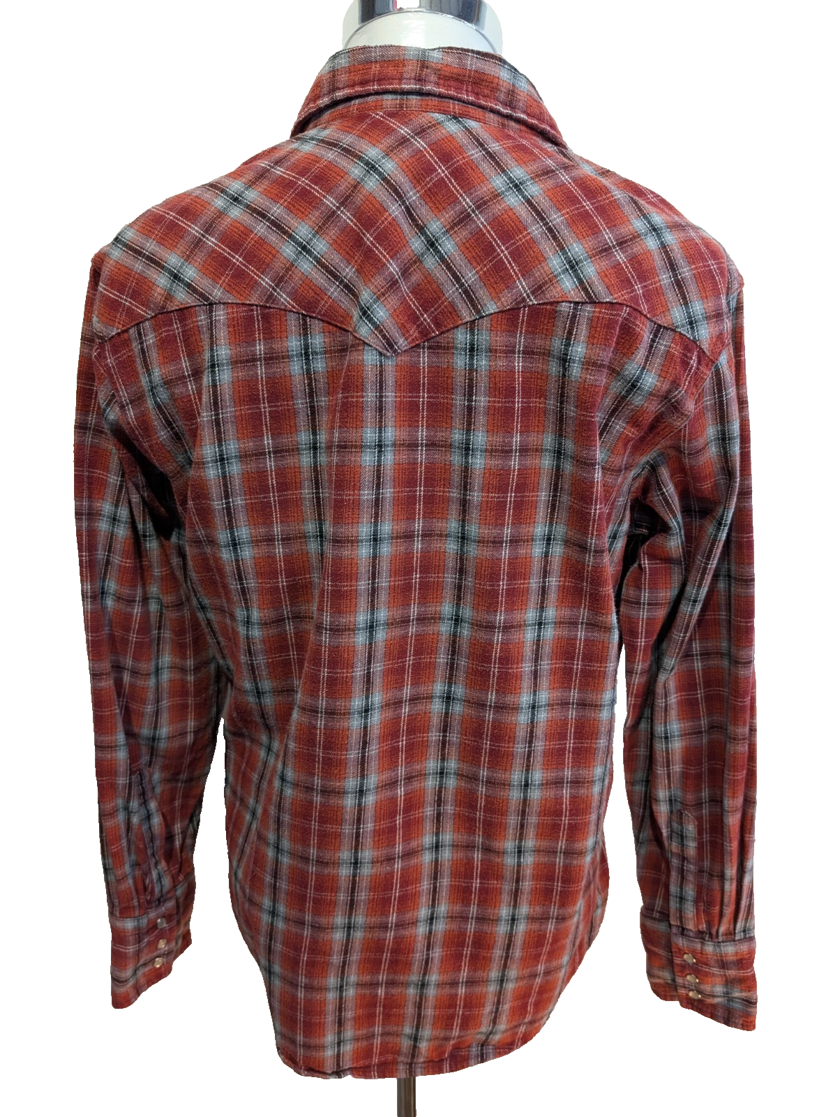 Wrangler M Chemise Western Flanelle Rouge Carreaux Boutons-pression