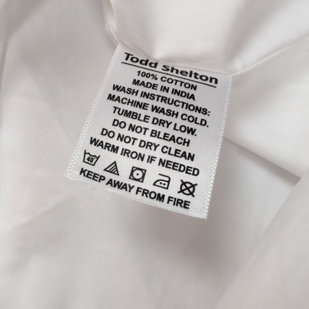 Chemise Todd Shelton M Neuve Étiquette Slim Fit Blanche Manches longues