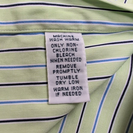 Chemise Polo Ralph Lauren Regent M L Verte Bleue Rayures Classic Fit Shirt