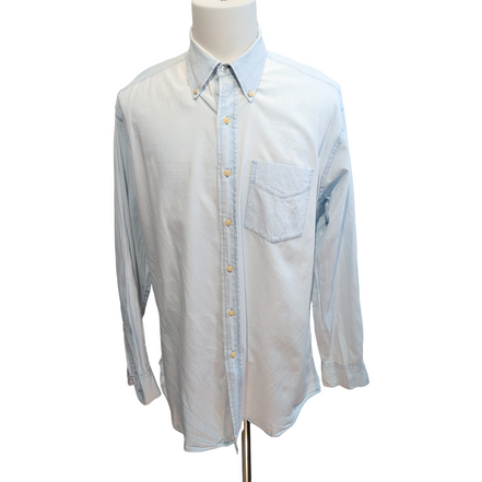 Chemise Tommy Hilfiger ITHACA Vintage Bleu Taille L Effet Jean Manches Longues