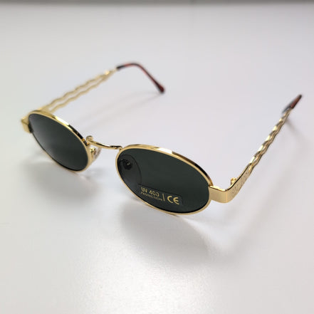 Lunettes de soleil BIALUCCI Y2K Branches larges Effet Or Brillant