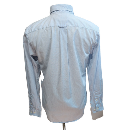 Chemise Nautica Slim Fit S Bleu Clair Carreaux 100% Coton manches longues