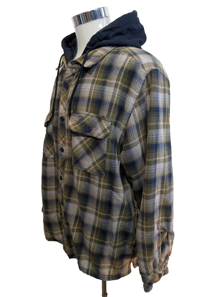 Boston Traders Veste Capuche Matelassée Carreaux Kaki Bleu XXL 🔥|260S