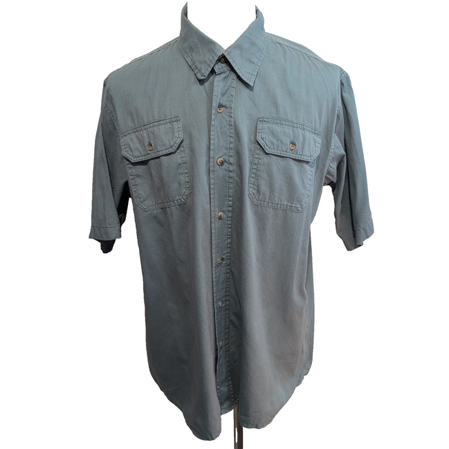 Chemise Wrangler Manche Courte Vert Pâle Unie Taille XL Deux Poches