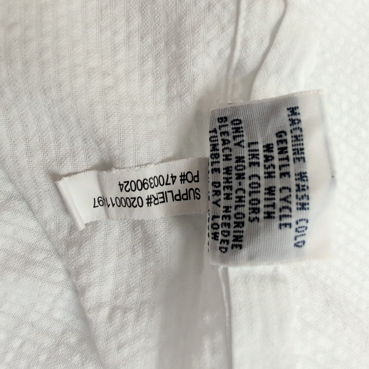 Chemise Ralph Lauren 3XLT 4XL Blanche Rayures Gaufrées Manches Courtes