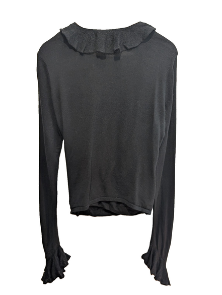 Pull femme LAUREN Ralph Lauren noir cachemire soie col à volants T. L élégant