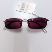Bar-On® Lunettes de Soleil Rectangulaires Bordeaux Y2K Branches Fines