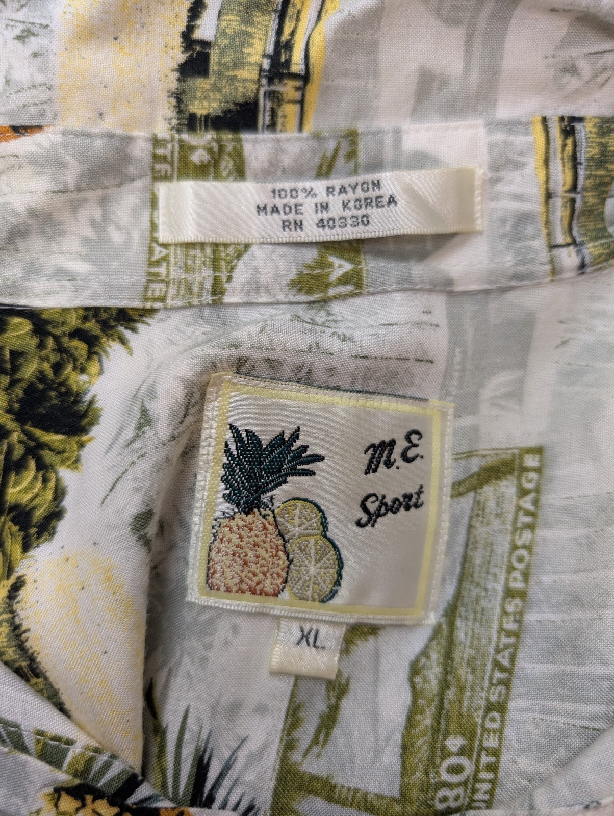 Chemise hawaïenne M.E. Sport ananas manches courtes taille XL