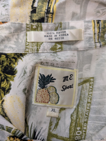 Chemise hawaïenne M.E. Sport ananas manches courtes taille XL