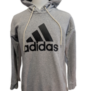 ➜ Sweat à Capuche Adidas Vintage - Logo Poitrine - Gris - Taille S