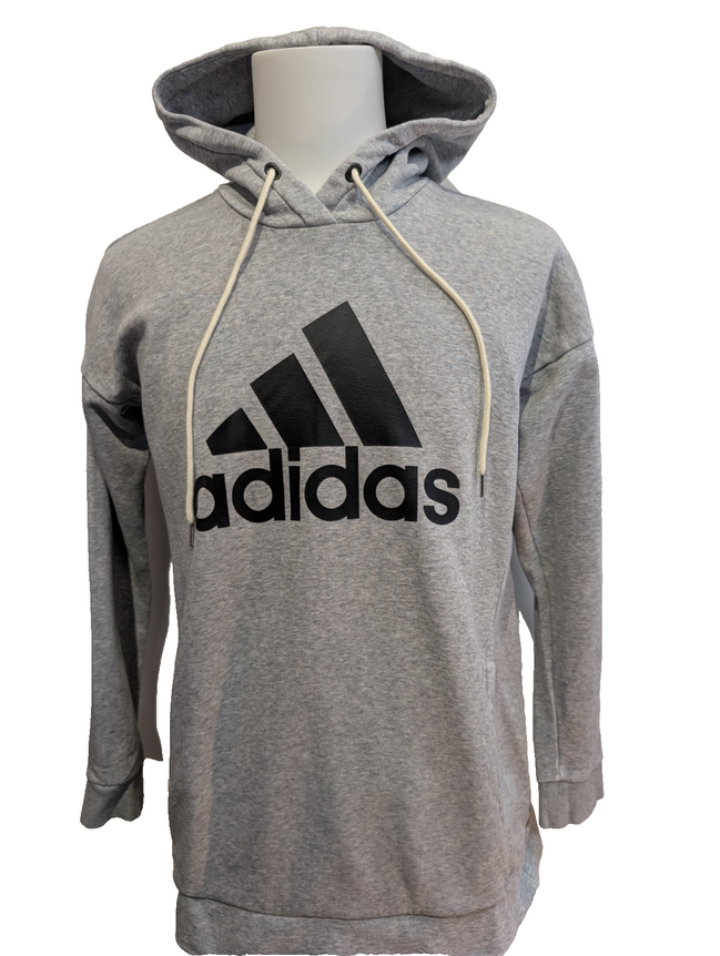 ➜ Sweat à Capuche Adidas Vintage - Logo Poitrine - Gris - Taille S
