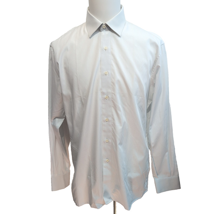 Chemise Ingram Made in Italy L Gris Clair 100% Coton Neuve Sans Étiquette