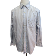 Chemise Tommy Hilfiger Rayures Bleues et Noires Manches Longues 1 Poche - T.L