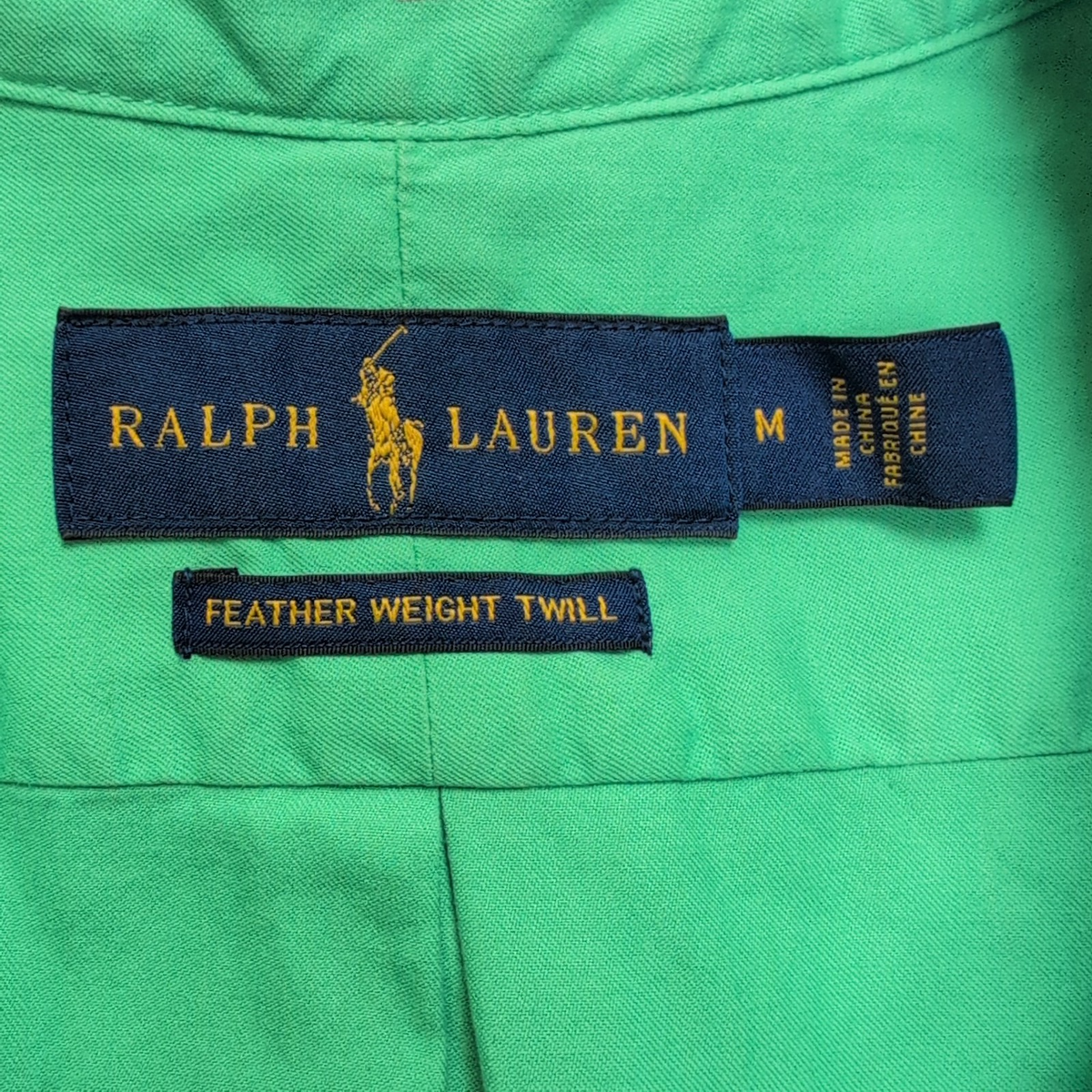 Chemise Ralph Lauren Homme M Vert Pomme Logo Violet Manches Courtes