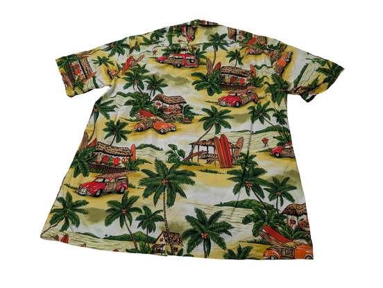 Chemise hawaïenne RJC Made in Hawaii USA surfboard manches courtes taille M #647