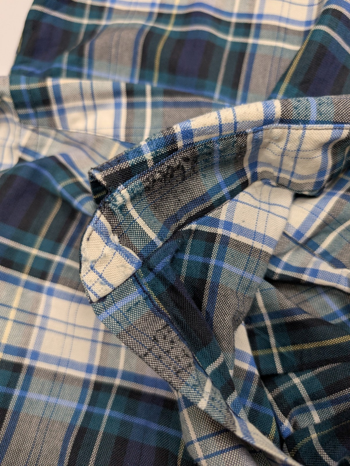 Chemise manches courtes L.L. Bean bleu marine à carreaux taille XL