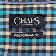 👕 CHEMISE CHAPS PERFORMANCE XL (TG) À CARREAUX BLEUS LOGO BRODÉ 60% COTON
