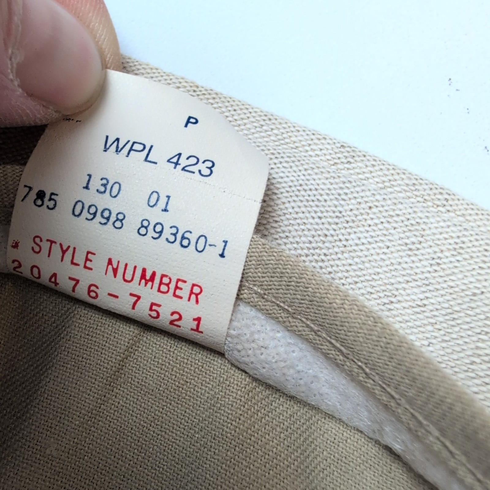 Pantalon Dockers Lin Coton Beige Chino à Pinces Relaxed Fit Taille W36 L30