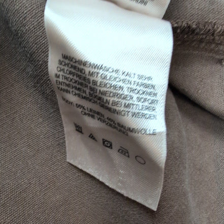 Chemise COLUMBIA Lin / Coton Homme L Marron Unie Manche Courte Poche