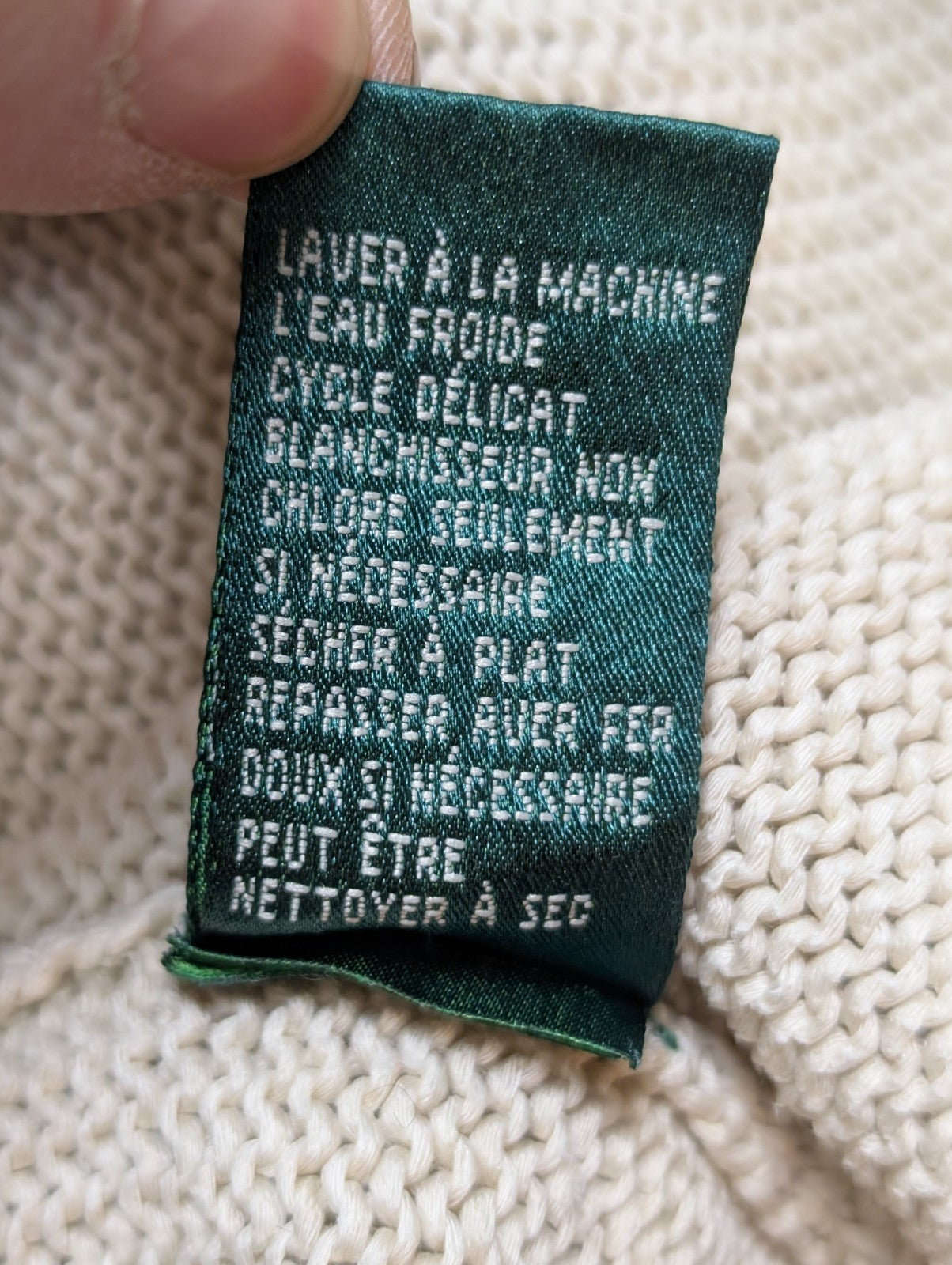 Pull Ralph Lauren femme (Lauren) Crème Col Rond 100% Coton Mercerisé XL