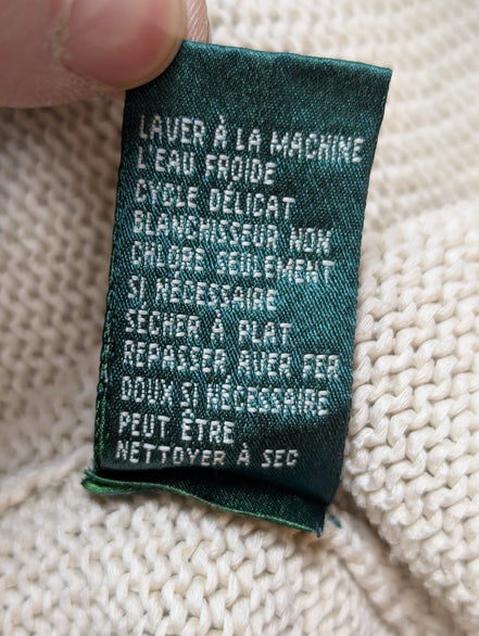Pull Ralph Lauren femme (Lauren) Crème Col Rond 100% Coton Mercerisé XL