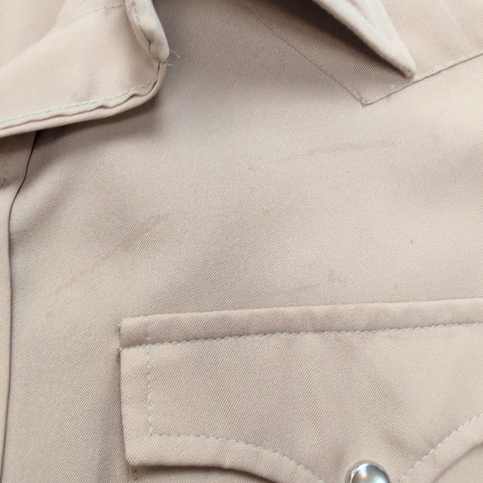 Chemise Western H Bar C Beige Vintage USA Boutons Pression Taille S