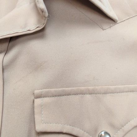 Chemise Western H Bar C Beige Vintage USA Boutons Pression Taille S