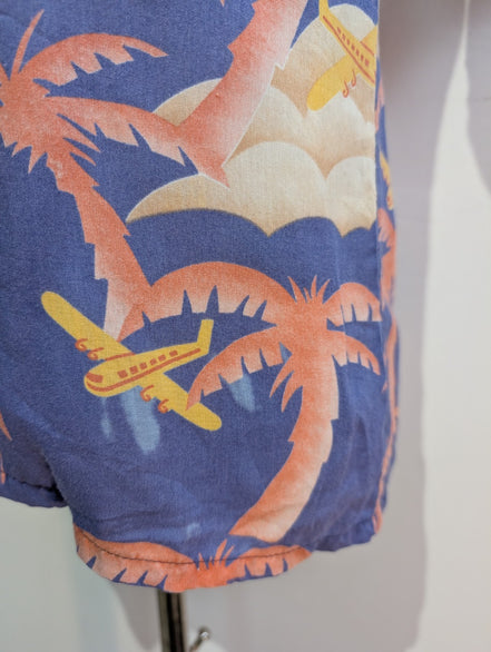 Chemise Hawaïenne Chess King Motifs Palmiers et Avions - Taille S