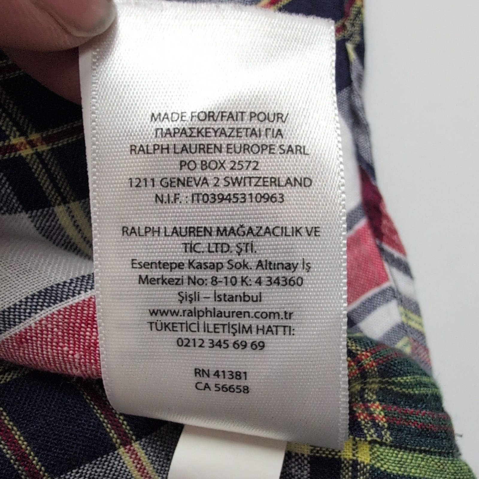 Chemise Ralph Lauren Lin S Manches Courtes Carreaux Rouge Bleu