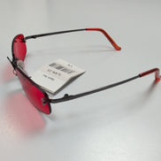 Lunettes de soleil Y2K Cyber Rimless Teintées Rouge Branche Fine Métal