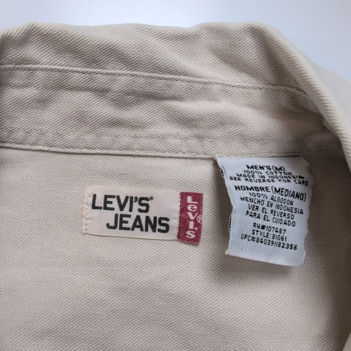 Levi’s chemise jean blanc cassé vintage 2 poches boutons métal taille M