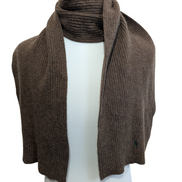 Écharpe Polo Ralph Lauren Marron Côtelée Laine d'Agneau & Angora