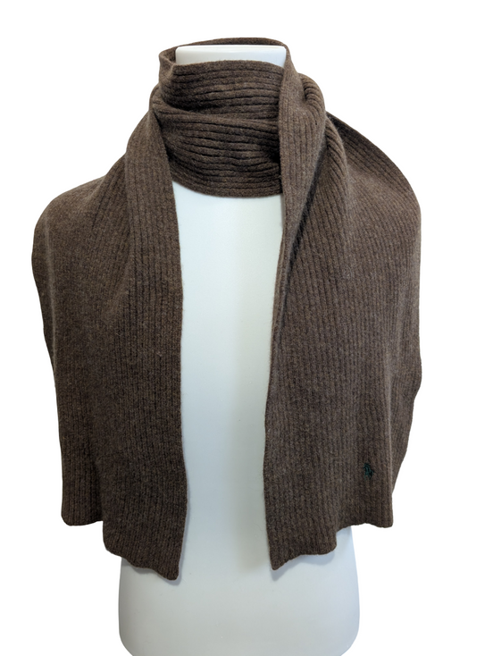 Écharpe Polo Ralph Lauren Marron Côtelée Laine d'Agneau & Angora