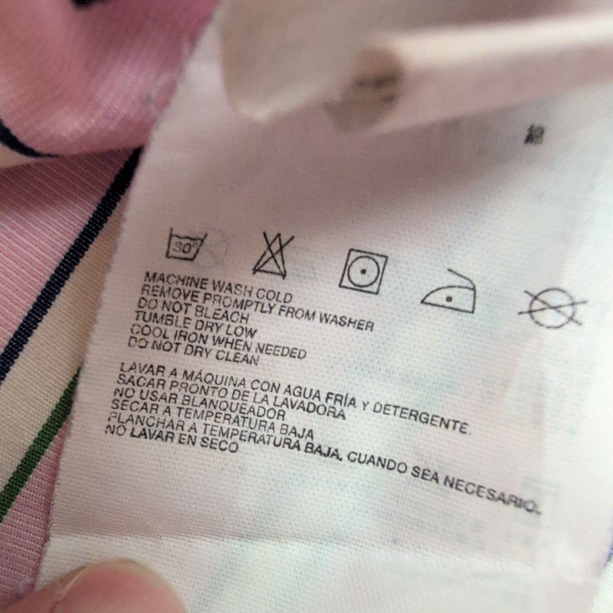 Nautica chemise 80s two ply coton rose pâle rayures vertes XL