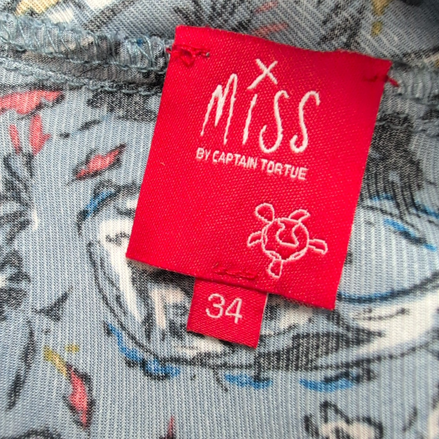 Haut Femme Haut Femme MISS TaTaille 38 Bleu Motif Cachemire Manches Longues Neuf