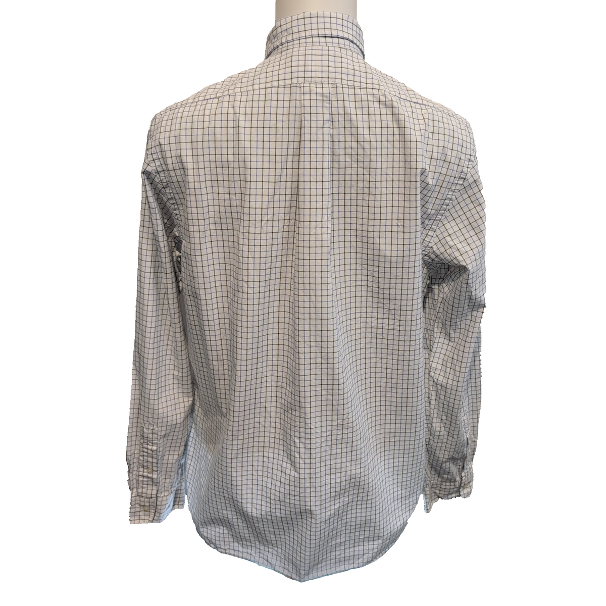 Chemise Polo Ralph Lauren XL Custom Fit Carreaux Bleu Noir Logo Coton