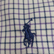 Chemise Ralph Lauren violet petits carreaux logo marine taille M / L #2558