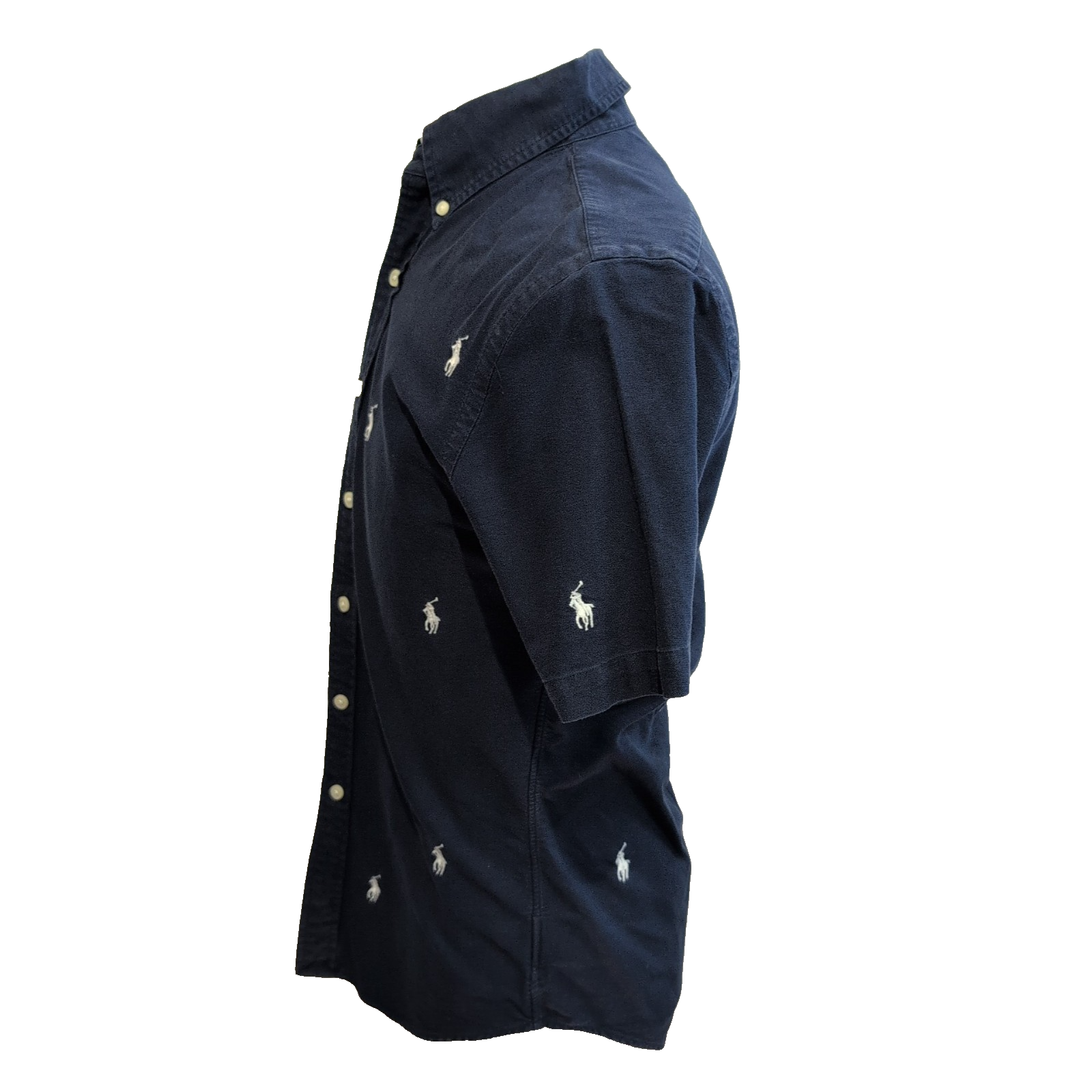 Chemise Ralph Lauren Slim Fit S Bleu Marine Multi Logos Manches Courtes