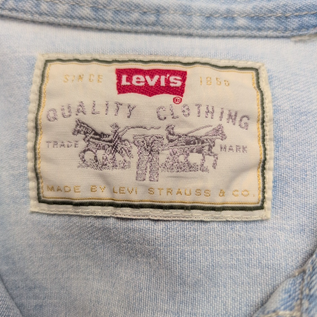 Chemise Levi's XL Jean Bleu 100% Coton 2 Poches Boutons Métal Logo