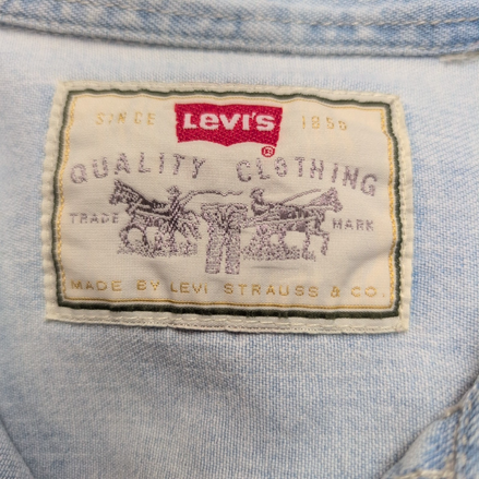 Chemise Levi's XL Jean Bleu 100% Coton 2 Poches Boutons Métal Logo