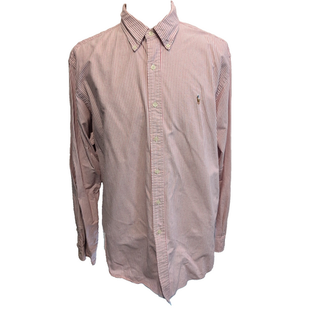 Chemise Ralph Lauren XXL Classic Fit Rayures Rouge Oxford Button Down Shirt