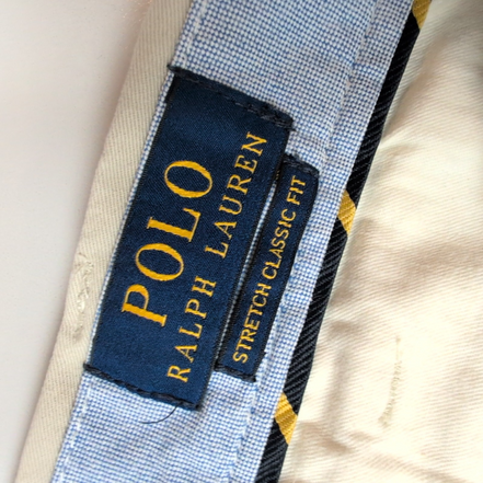 Pantalon Chino Polo Ralph Lauren W36 L36 Crème Logo Brodé Coton