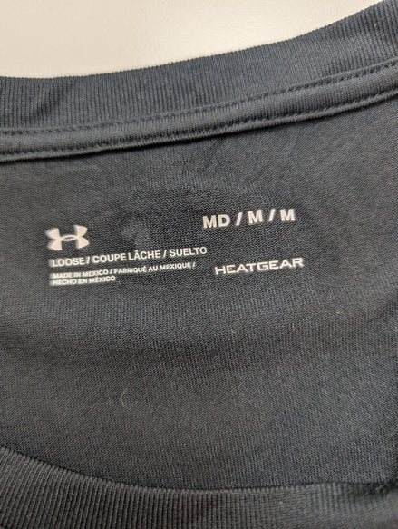 T-shirt de Sport Under Armour HeatGear Noir Logo Rose Femme Taille M