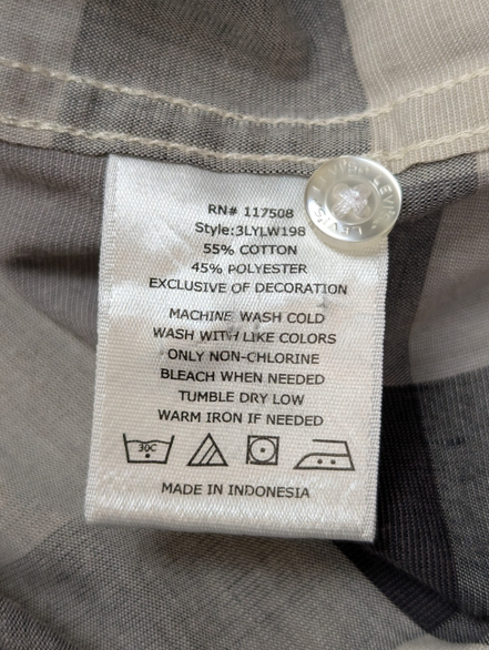 Chemise Levi's Western Carreaux Crème et Noir - Pressions Translucides - T.L