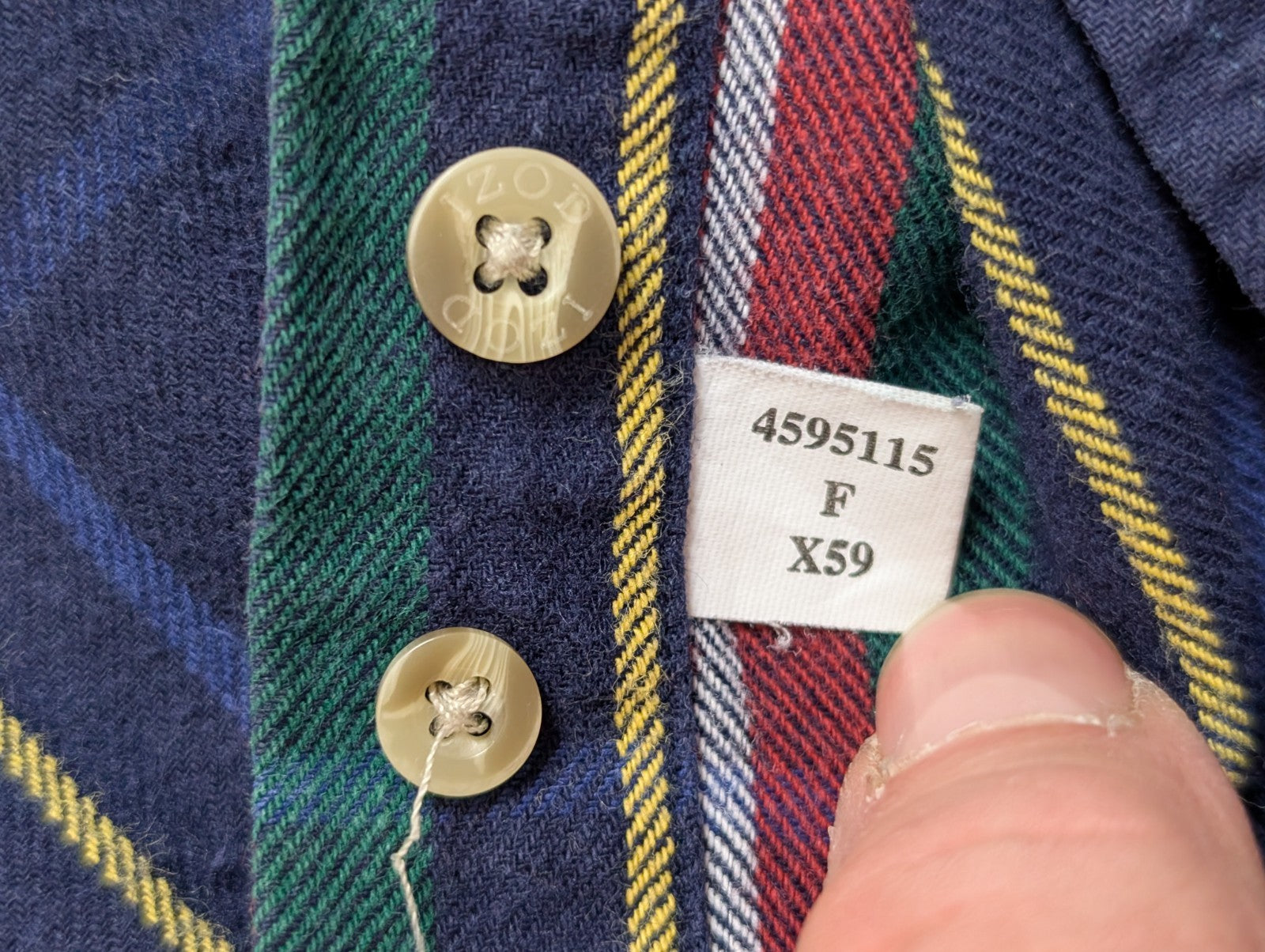 🧣 CHEMISE FLANELLE IZOD COUPE LARGE L (G) CARREAUX BLEU VERT ROUGE