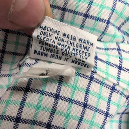 Chemise Ralph Lauren Oxford L Carreaux Vert Pastel Bleu Marine manches longues