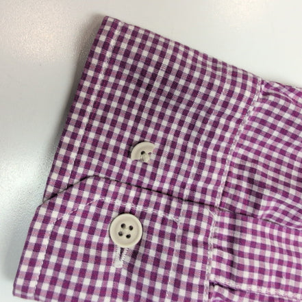 Chemise Nautica M Classic Fit Bordeaux Carreaux Coton Logo Brodé manches longues