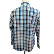 Chemise Wrangler Western Manches Longues Bleu et Blanc Taille L