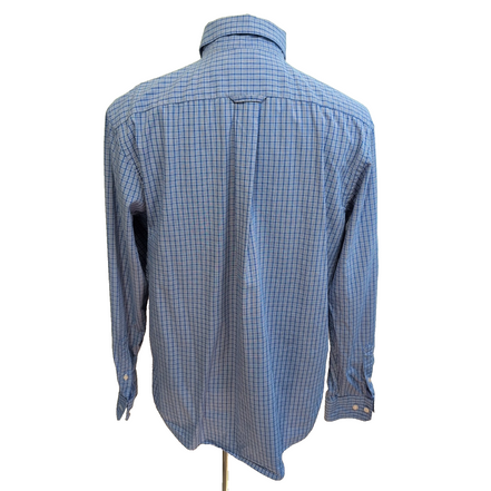 Chemise Nautica Bleue À Carreaux Manches Longues Taille L