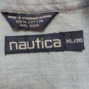 Chemise Nautica Junior XL 20 rouge gaufrée manches courtes rare
